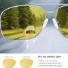 Non-polarized Night Vision Square Sunglasses for Men Women Outdoor Sports Driving Fishing Yellow Lens Metal Frame Adult Eyewear Glasses