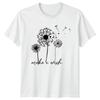 Make A Wish T-Shirt Dandelion Nature Birthday Gift For Him And Her