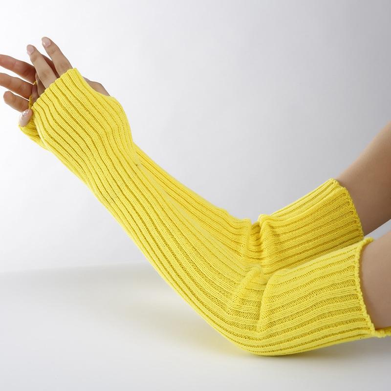 2Pcs/Pair Long Fingerless Gloves Womens Winter Warmer Knitted Arm Sleeve Soft Casual Gothic Punk Style