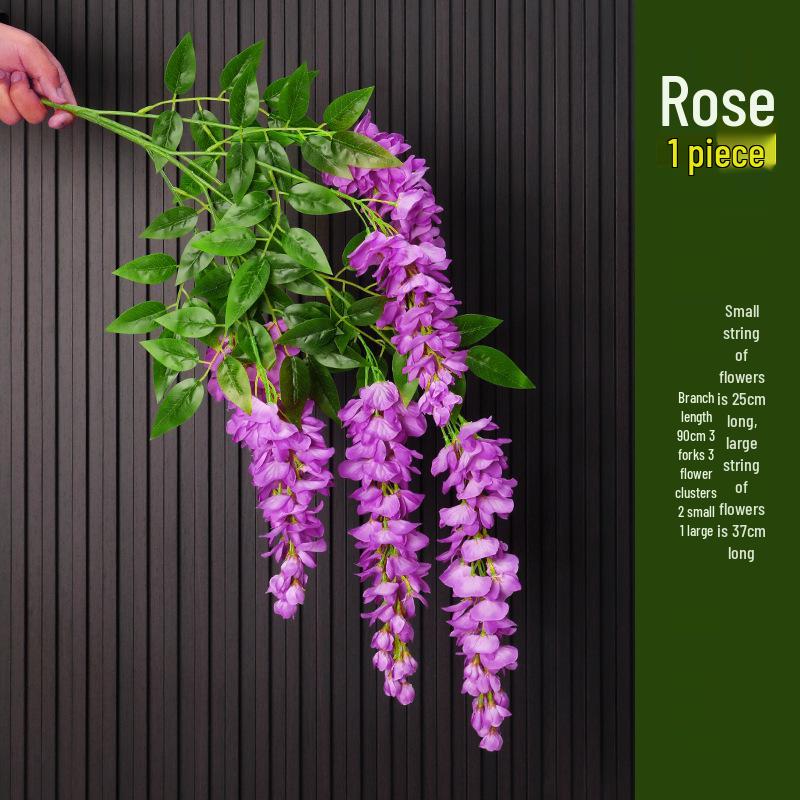 

Artificial Wisteria Vine with Green Leaves for Wedding and Living Room Decor ярко-розовый/фиолетовый