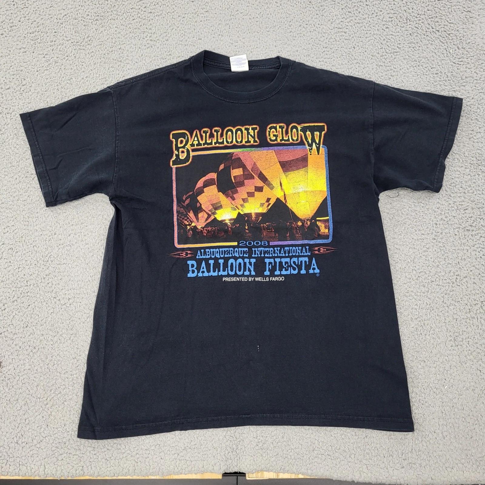 

2008 Albuquerque Balloon Fiesta Balloon Glow Shirt Mens Large Black Graphic M