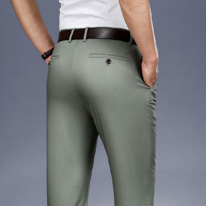 

Men s Slim Fit Business Casual Pants - Summer 2024 Collection, Straight Leg Long Pants 42 армія зелений колір