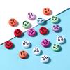 100Pcs/Lot 7mm Acrylic Beads Emoticon Pattern Color Flat Round Hole Size 1.3mm Beads Diy Cute Bracelet Necklace Accessories