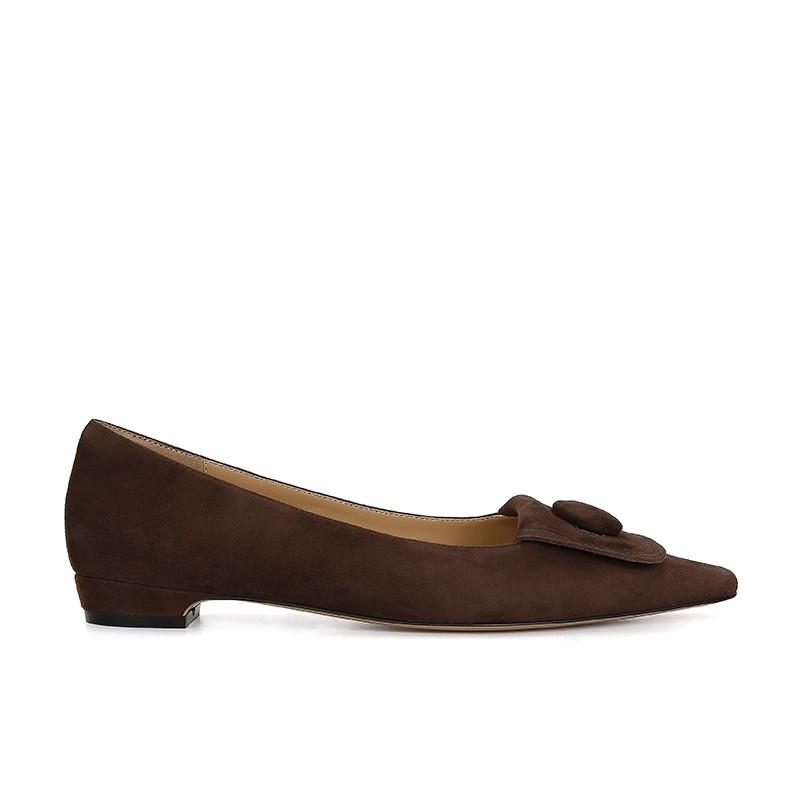 

Small square button flats women s single shoes 40