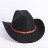 Popular European and American fashion OL style one-word cowboy hat men's and women's high-end top hat jazz hat felt hat