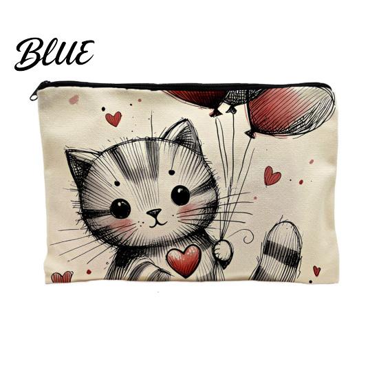Durable Stitched Bag Cat Printed Storage Bag with Smooth Zipper