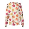Women's Casual Long Sleeve Leaf Floral Print Single-Breasted Cardigan for Caregivers