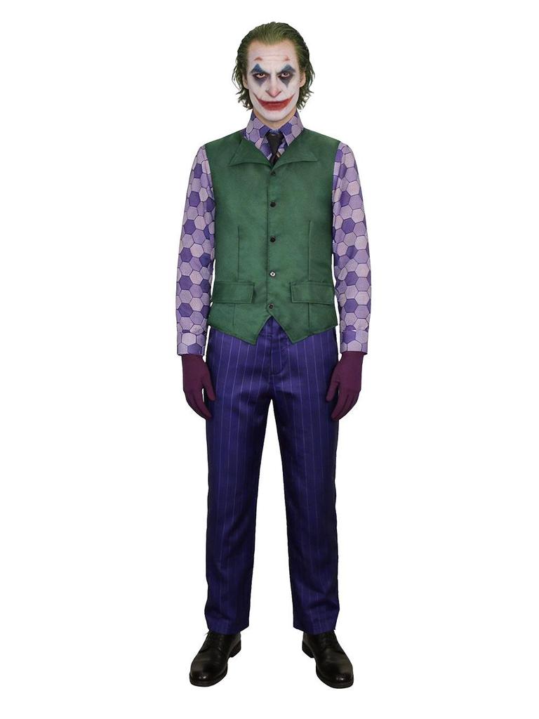 Heath Ledger Joker Cosplay Costume: Purple Trench Coat & Full Set