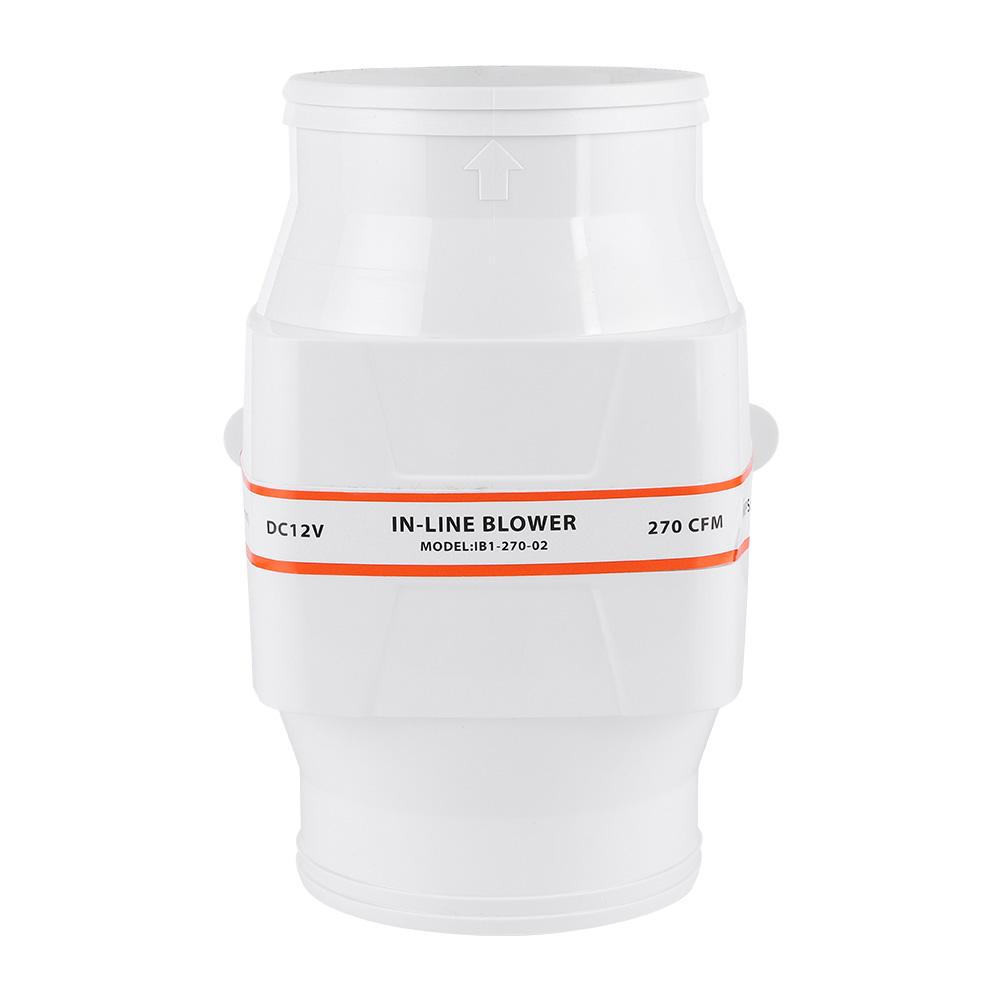 4in 270CFM Bilge Air Blower InLine Marine DC Electric Fan Boat Accessory 12V White