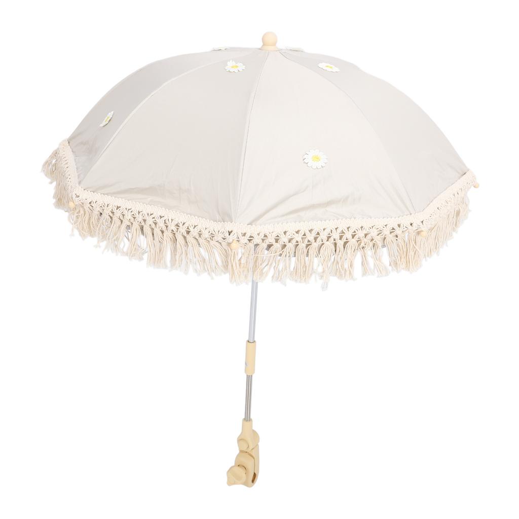 Kinderwagen Schirm Sonnenschutz UV-Schutz Winkelklemme Zum Aufklemmen Baby Sonnenschirm für Strandkorb Kinderwagen