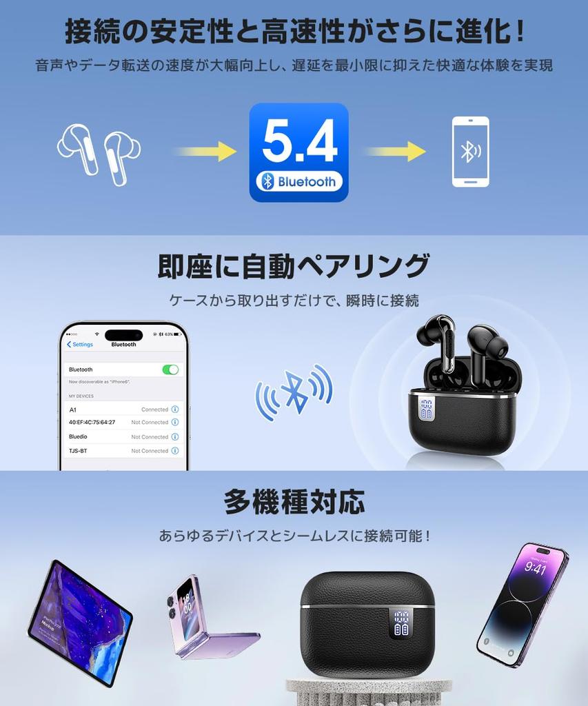 Bluetooth Wireless Earbuds Super Comfortable and Enhanced Sound Quality Compact and Lightweight Bluetooth Earbuds with Up to 60 Hours of Bluetooth