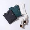 Men's Double-Sided Plush Raglan Sleeve Warm Half-High Collar Embroidered Hoodie