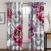 3D Soft Pink Rose Flower Pattern Sunshade Window Curtains Deluxe Living Space Bedroom Space Home Decor Window Curtains 2 Panelss