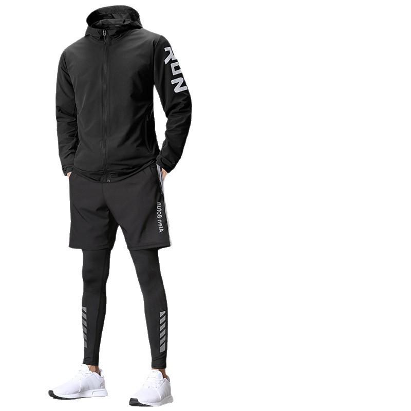 Conjunto de Running de Secado Rápido para Hombre, Manga Larga, Ropa para Fitness, Gimnasio, Entrenamiento Deportivo