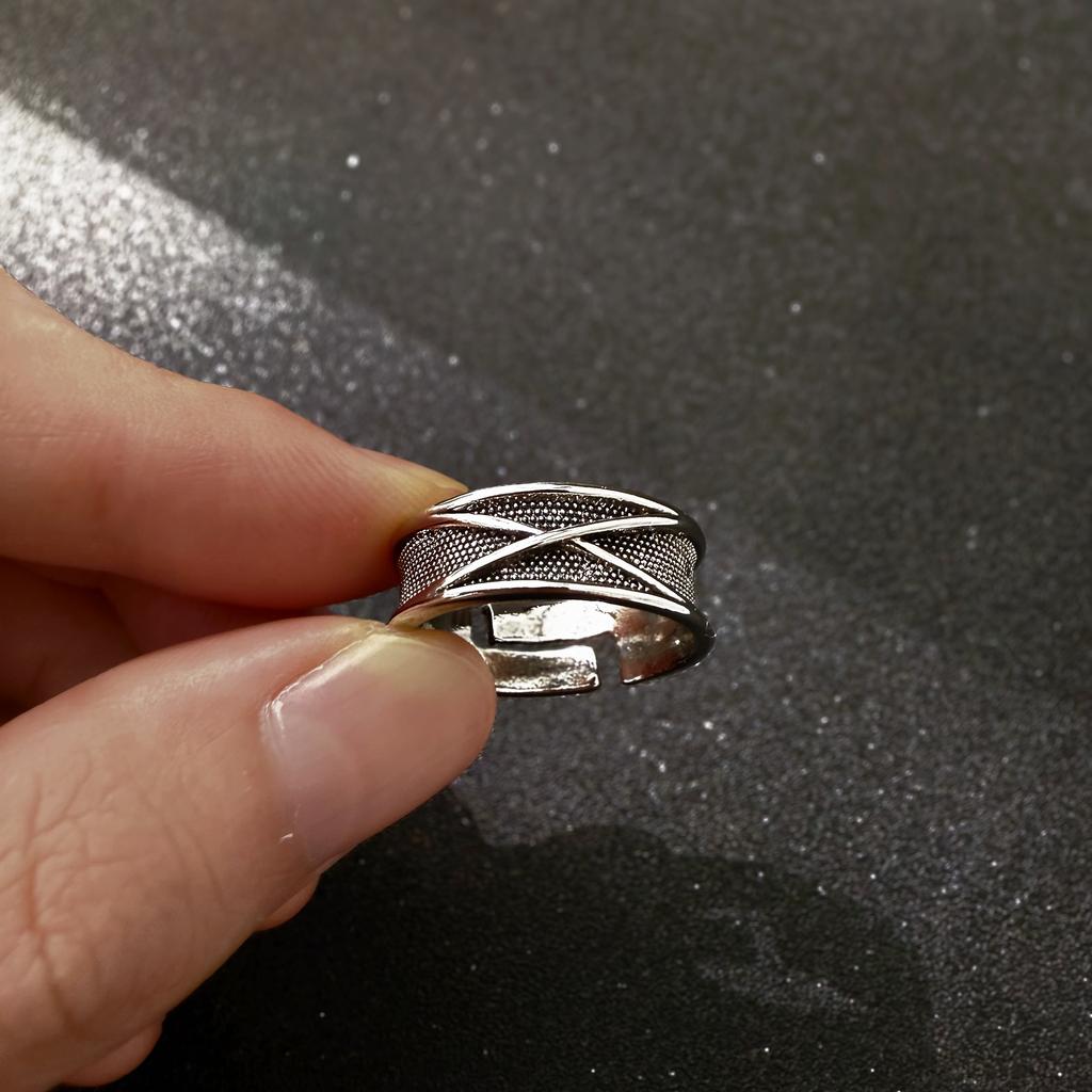 Retro Time Space Black Goku Adjustable Open Ring For Men Punk Gothic Edgy Couple Jewelry Cosplay Accessories Anime Lovers Gift