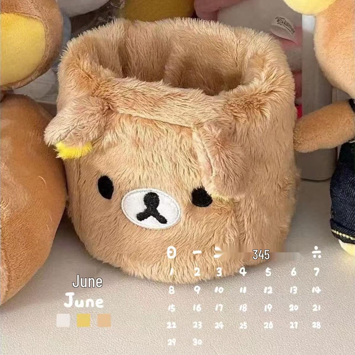 

Плюшевая коробка для хранения и подставка для ручек в японском стиле Rilakkuma Bear Pen Holder коричневый