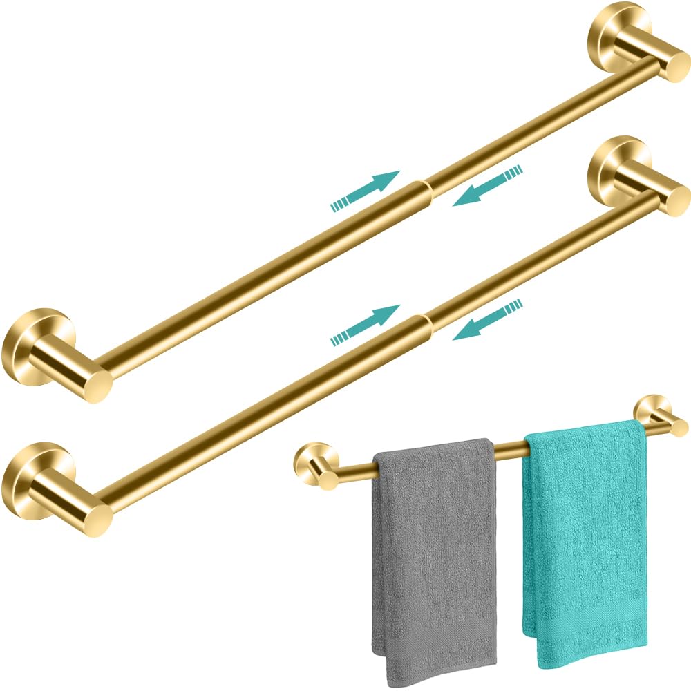 MGahyi Adjustable Stainless Steel Towel Racks for Bathroom 13.18-24In | Rustproof Single Towel Bar Wall Mounted, Sturdy & Space-Saving
