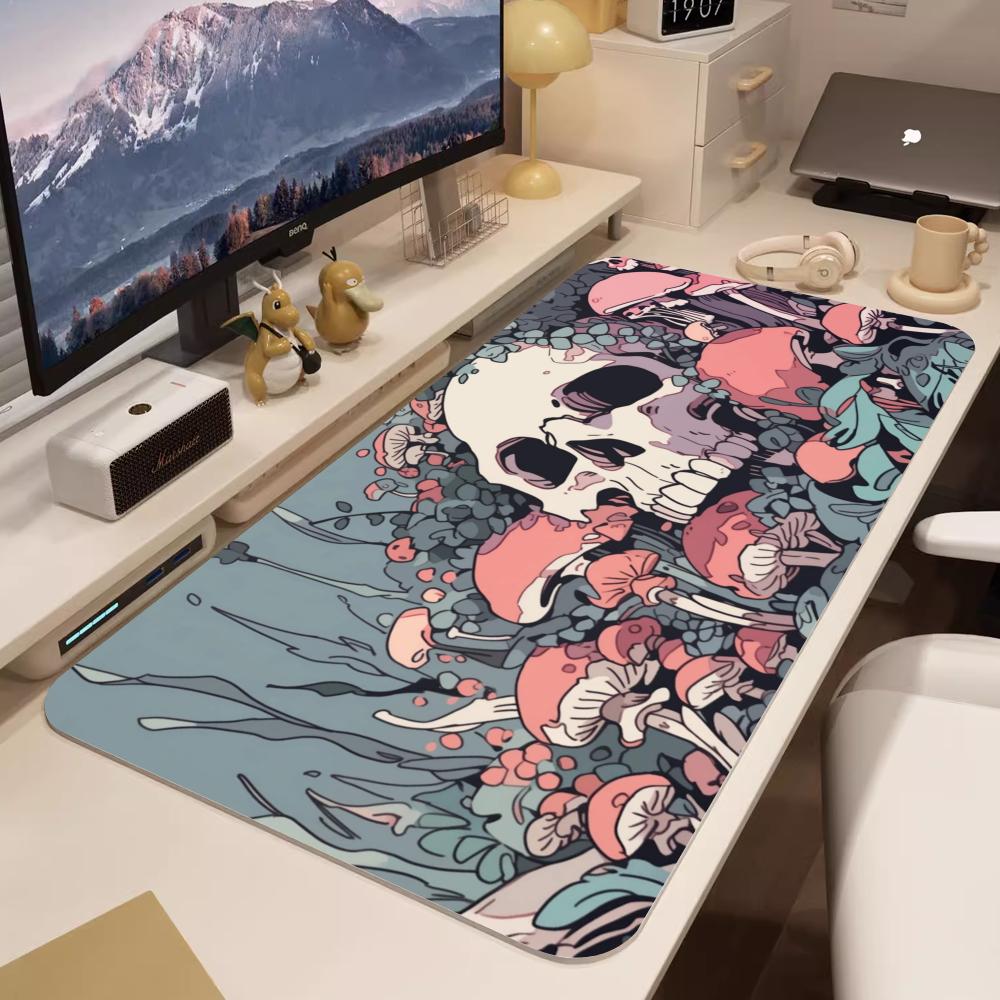 Pastel Goth Desk Mat Skull Mushroom Desk Pad Mouse Pad TCG Playmat Pastel Mousepad Goth Mouse Pad Large Gaming Anime Mouse Mats