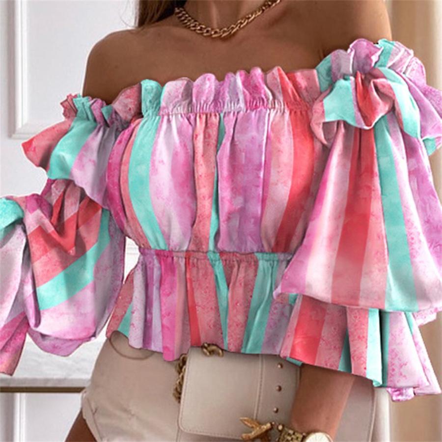 

Летняя блузка с коротким рукавом и вырезом в горошек, женская блузка с цветочным принтом и оборками, укороченные топы XL