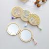Crafts Metal Makeup Mirror Portable Folding Cosmetic Mirror Exquisite Creative Handheld Mirror Gift