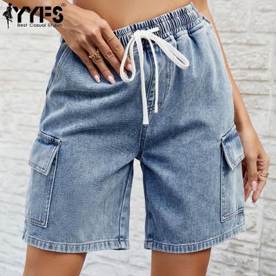 Moda feminina casual cor sólida estampa shorts esportivos de cintura alta