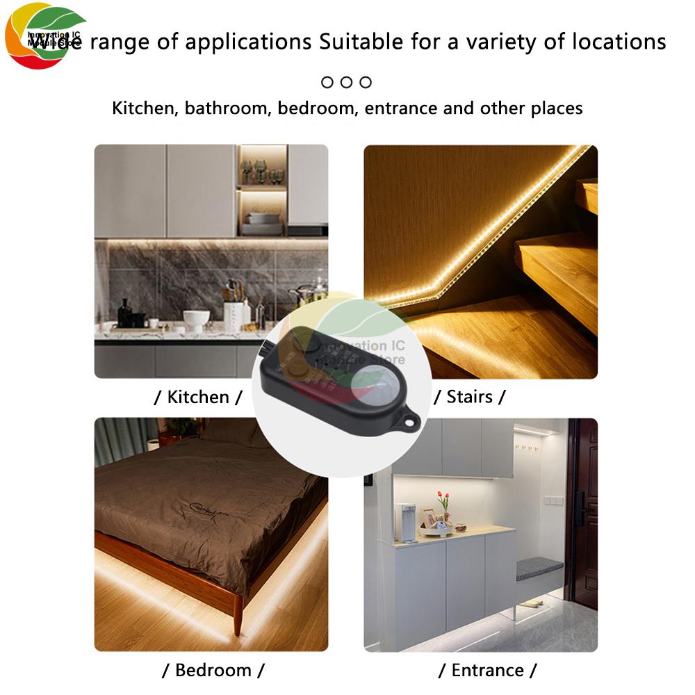 DC 5V-24V 5A PIR Motion Activated Sensor Light Switch Occupancy Motion Sensor with DC Coupler Cable for LED Strip Light