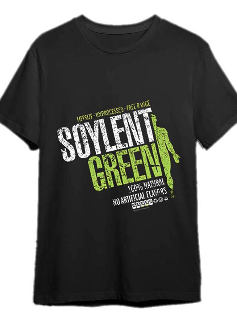 Soylent Green Graphic T-Shirt for Men - Charlton Heston Short Sleeve Black Tee Collection