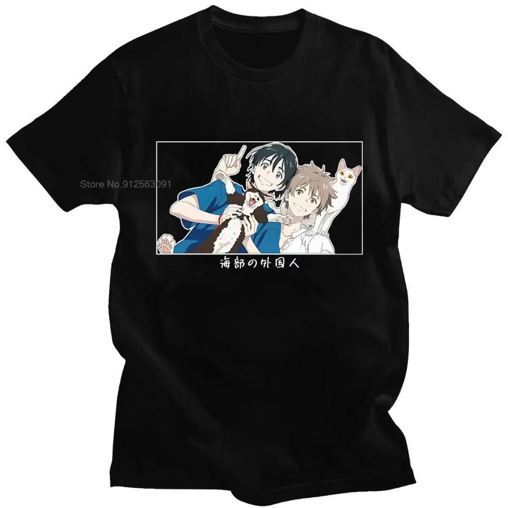 

Футболка Umibe No Etranger Hashimoto Shun и Chihana Mio с классическим принтом японских комиксов Summer Wild Loose из 100% хлопка XXXXXL чёрный