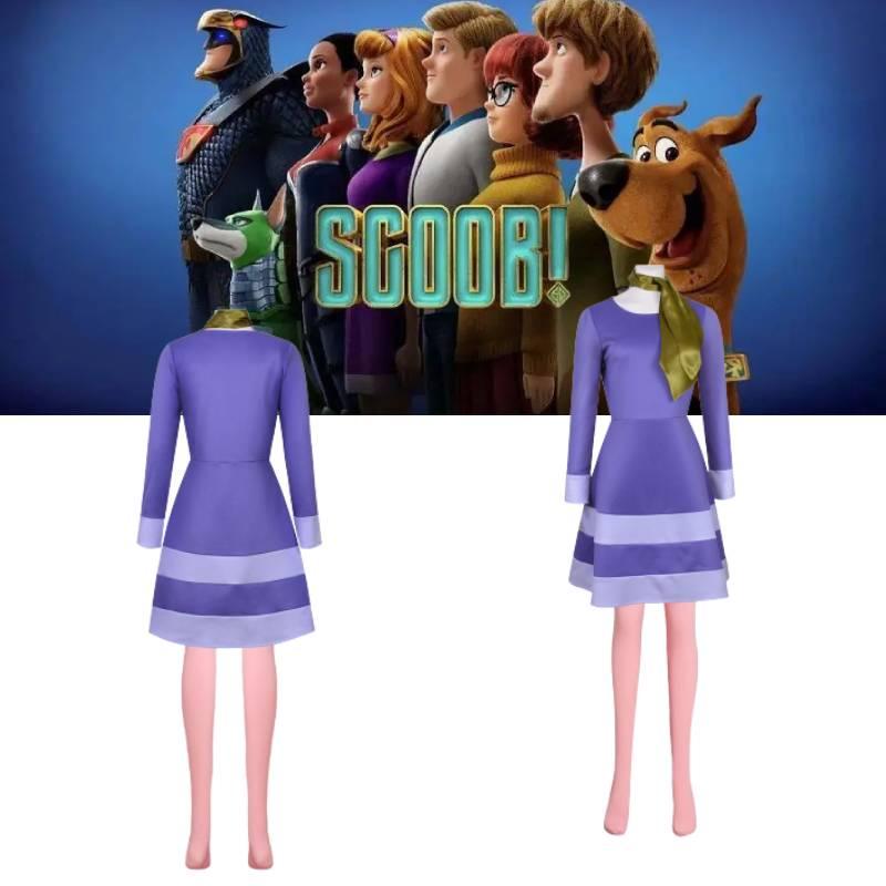 Scooby-doo Cosplay Kostüm für Damen Daphne's Lebhaftes Polyesterkleid