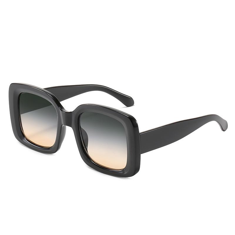 Box Sunglasses European And American Personality Versatile Black Pc Glasses Fashionable Thin Face Sunglasses