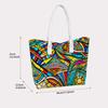 Colorful Stained Glass Style Tote Bag for Daily Outdoor Shopping Use