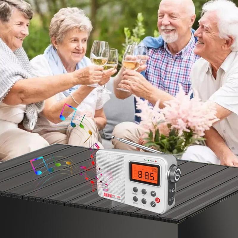 AM FM Band Radio with 45cm Extendable Antennas for Stable Reception 20 Presets Alarm Sleep Timer for Emergency Use