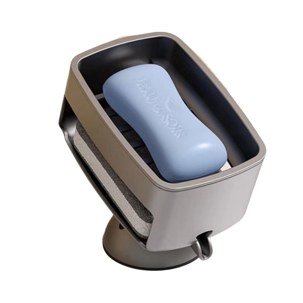 with Sponge Portable Soap Dish Self-Draining Laundry Soap Case Suction Cup Soap Holder  Kitchen
