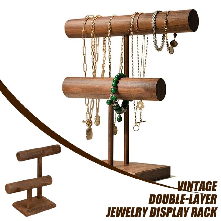 Robusto Supporto Espositore per Gioielli in Legno Elegante Supporto Espositore a T in Legno Organizzatori per Esporre Braccialetti e Orologi