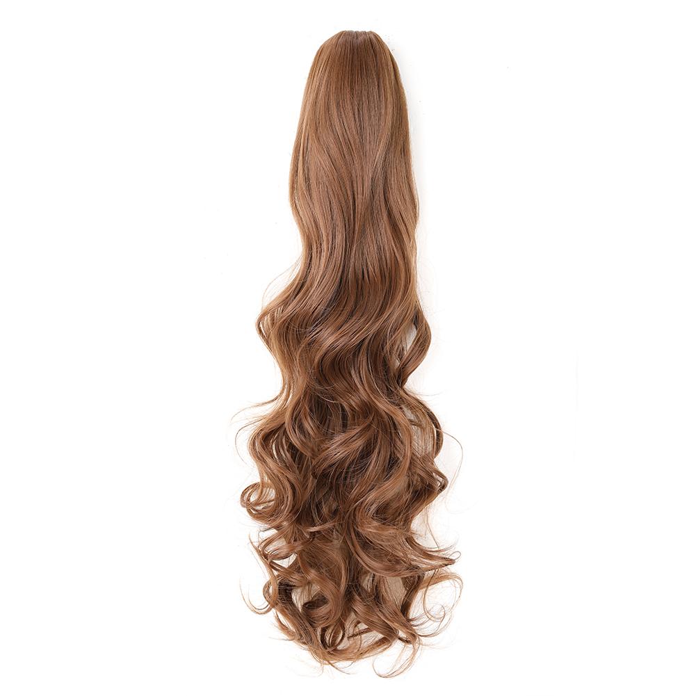 Накладной хвост на заколке-крабе 18  и 24  Вставные волнистые синтетические хвосты для наращивания волос Длинные хвосты для женщин Наращивания ;[\; 18inches