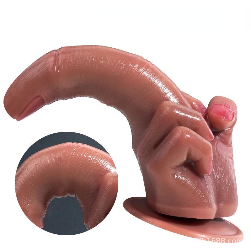 Huge Spoof Middle Finger Gift Thick Dildo Gay Soft Silicone Big Suction Cup Artificial Penis Anal Plug Sex Toy for Women