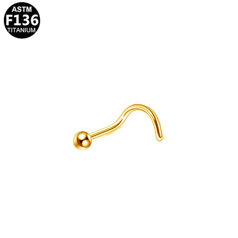 Classic F136 Titanium Zircon Nose Stud with S-Bar Piercing