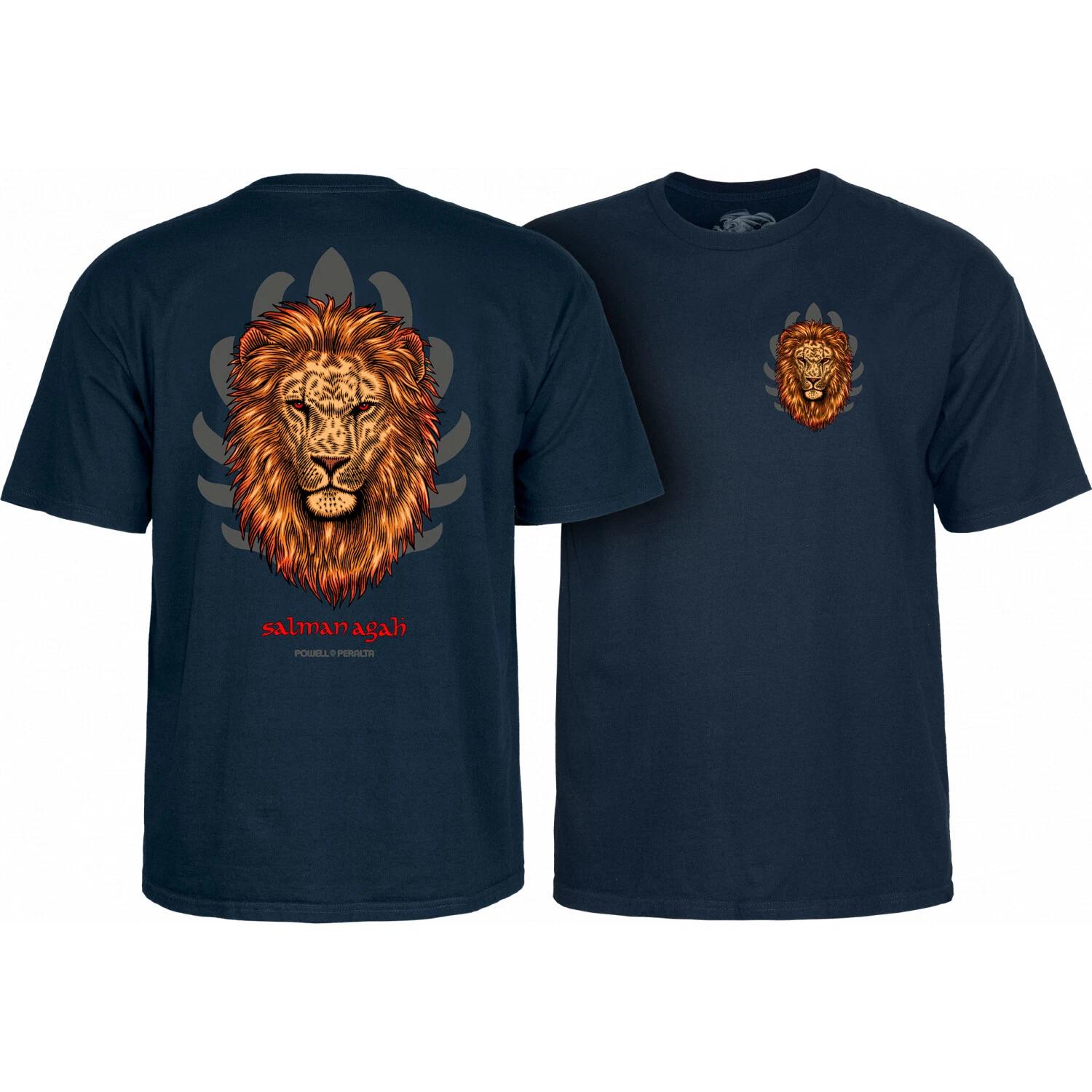 Powell Peralta Skateboard Shirt Salman Agah Lion Navy L