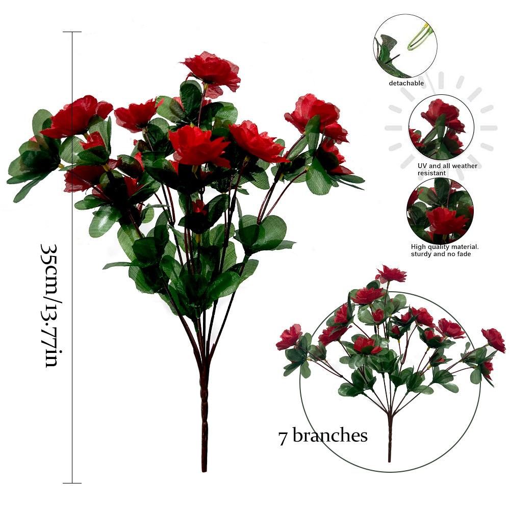 Artificial Green Plant Simulation Fake Rhododendron Bouquet, Living Room Home Decoration Ornament Photography Props