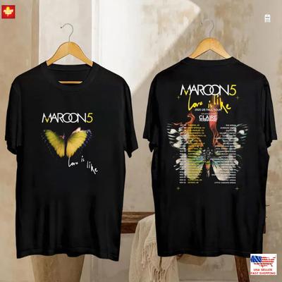 Maroon 5 Tour 2025 T-Shirt Love Is Like Vintage Concert Band Tee Unisex Unisex T-Shirt