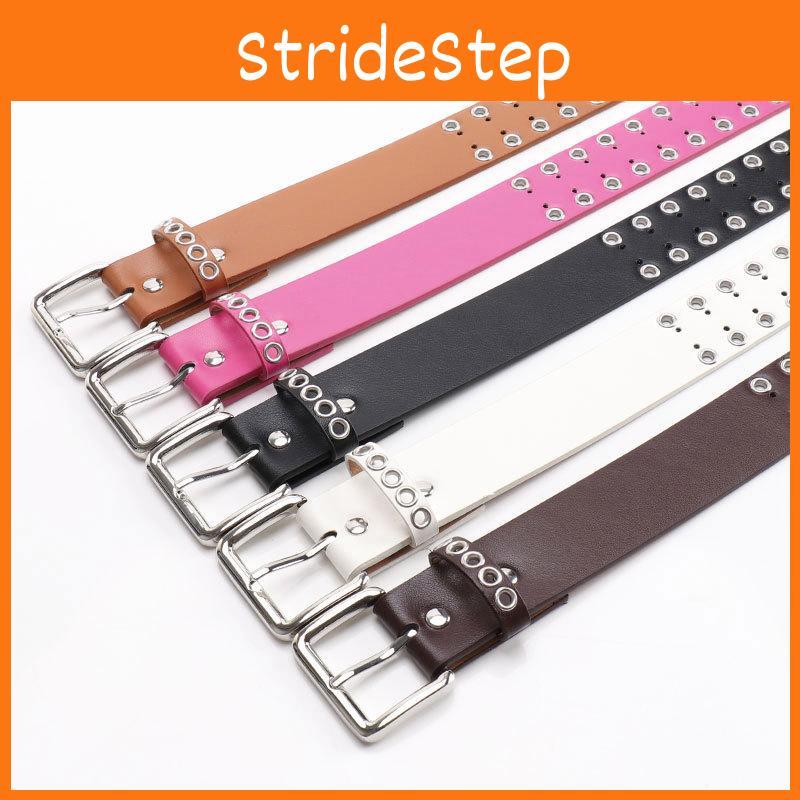 Women Hollowed Metal Leather Belt With Metal Closure For Streetwear And Everyday Fashion