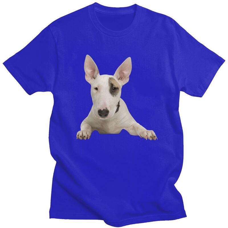 Custom Trendy Bull Terrier T Shirt Men Short Sleeve 100 Cotton Tshirt Casual Tee Tops Fashion Tshirt