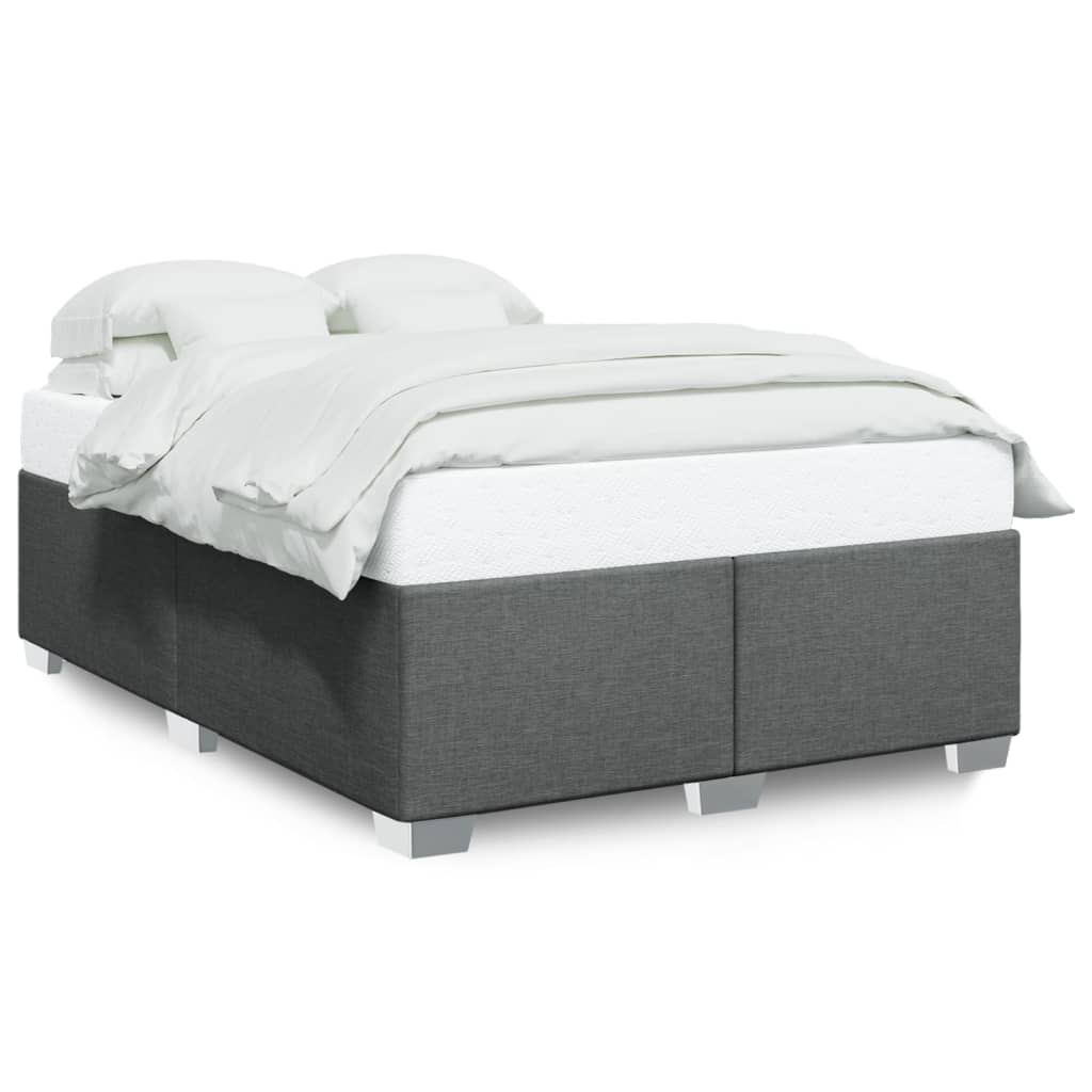 Bed Frame without Mattress Dark Grey 140 x 190 cm Fabric