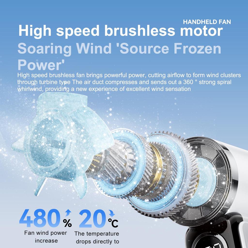 Portable USB Rechargeable High-Speed Mini Fan with Long-Lasting Battery for Outdoor and Desktop Use