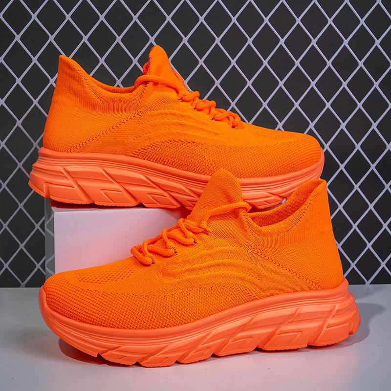 Red Sneakers for Women 2025 New Fashion Stretch Sneakers Large Thick Bottom Tenis Masculino Couple Training Vulcanized Shoes