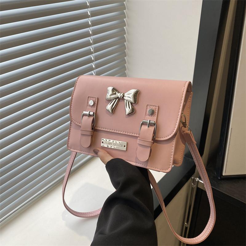 Stylish Korean Fashion Trendy Bowknot Handbag For Women In Elegant Black And Pink Options