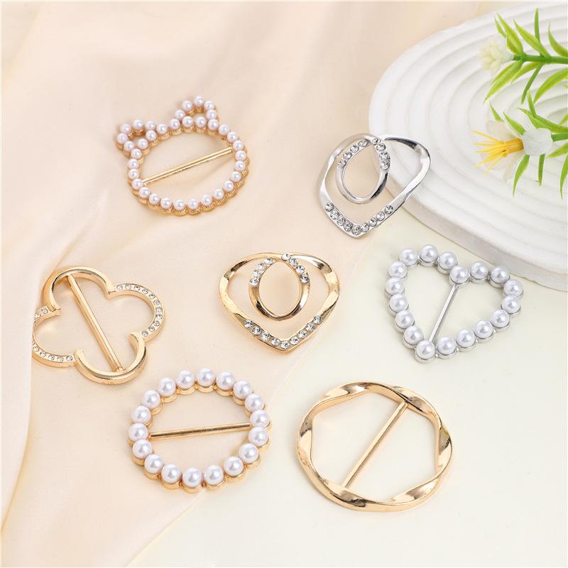 1/3pcs Fashion Silk Scarf and Shirt Knot Buckle - Clothing Accessory