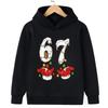 Viral "67 Vibe" Warm Kids Hoodie Toddler Hooded Sweatshirt for Boys Girls Fashionable Funny Children's Sweatshirt Christmas Gift