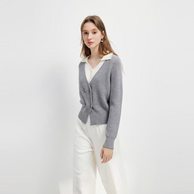 Qiushui Yiren Women's Faux Two-Piece Relaxed Knit Top