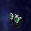 Elegant Green Cz Stud Earrings For Women Trendy Jewelry Accessory For Wedding Engagement Party Ladies